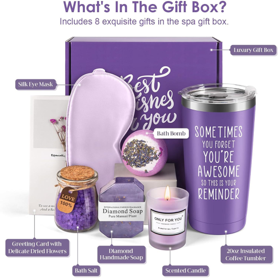 High-quality home gift set in a purple box