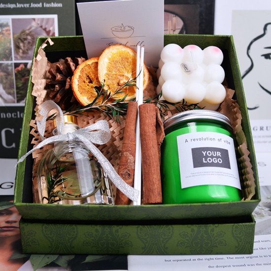 Luxury gift box, perfume, essential oil, candle with gift, birthday decoration, exquisite candle