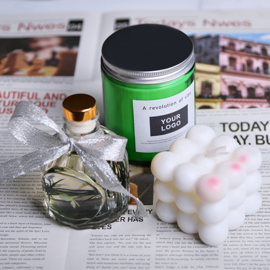 Luxury gift box, perfume, essential oil, candle with gift, birthday decoration, exquisite candle