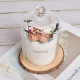Luxury dried flowers, with a glass lid, and a scented candle made from soy wax, customizable upon request.