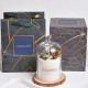Luxury dried flowers, with a glass lid, and a scented candle made from soy wax, customizable upon request.