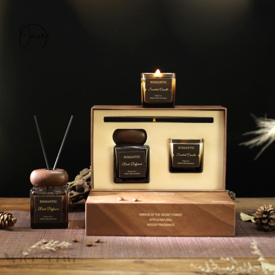 New Design Luxury Custom Private Natural Stick Reed Diffuser Set With Gift Box for Valentine's Gift
