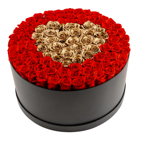 High Quality High-end Packaging Pure Natural Real Flowers Preserved Natural Flower Hug Hoop Bucket Rose Gift Box
