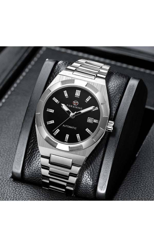 Forsining Reloj Para Hombre Luxury Men Stainless Steel Strap Automatic Watch Luminous Wristwatch Mechanical Watch