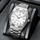 Forsining Reloj Para Hombre Luxury Men Stainless Steel Strap Automatic Watch Luminous Wristwatch Mechanical Watch