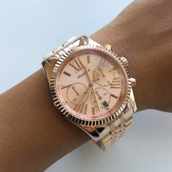 Designer Women's Luxury Watch - Quartz Chronograph with Diamond Markers, Waterproof, Date Display, Stainless Steel Bracelet
