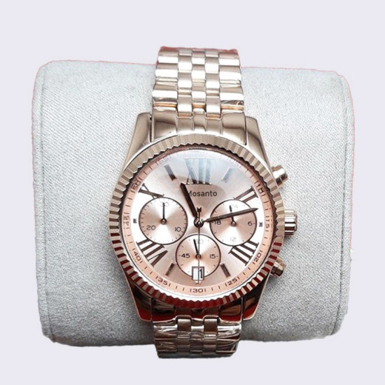 Designer Women's Luxury Watch - Quartz Chronograph with Diamond Markers, Waterproof, Date Display, Stainless Steel Bracelet