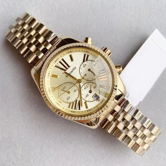 Designer Women's Luxury Watch - Quartz Chronograph with Diamond Markers, Waterproof, Date Display, Stainless Steel Bracelet