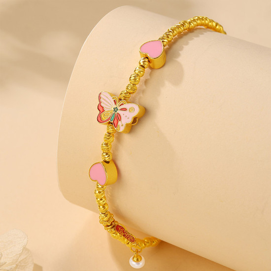 Fashion Jewelry 925 Sterling Silver Trendy Simple Butterfly Pendant Chain Bracelet Jewelry