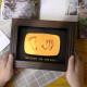 Solid Wood Bamboo Baby Keepsake Box, Complete Hand Foot Print Frame Kit, Natural Brown Finish, Gift Ready for New Parents