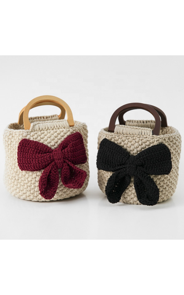 Handmade Crocheted Knitted Tote Bag for Women Fashionable Accessory Handbag with Cartoon Plant Love Styles-Grandmother Bag