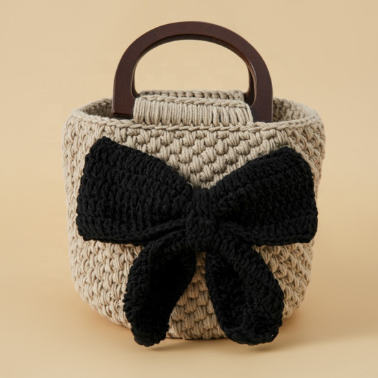 Handmade Crocheted Knitted Tote Bag for Women Fashionable Accessory Handbag with Cartoon Plant Love Styles-Grandmother Bag