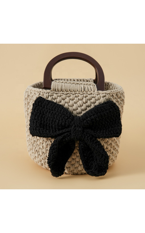 Handmade Crocheted Knitted Tote Bag for Women Fashionable Accessory Handbag with Cartoon Plant Love Styles-Grandmother Bag