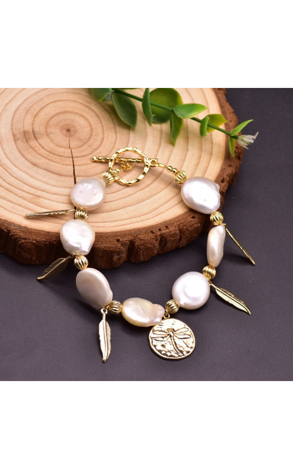  Pearl Bracelet Handmade Beaded Bird\u0027s Nest Design Gold Plated Freshwater Pearl Creative Fashion Pearl Bracelet