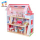 Most Popular DIY Mini Pink Wooden Doll House Toy for Girls Educational Toy-W06A100