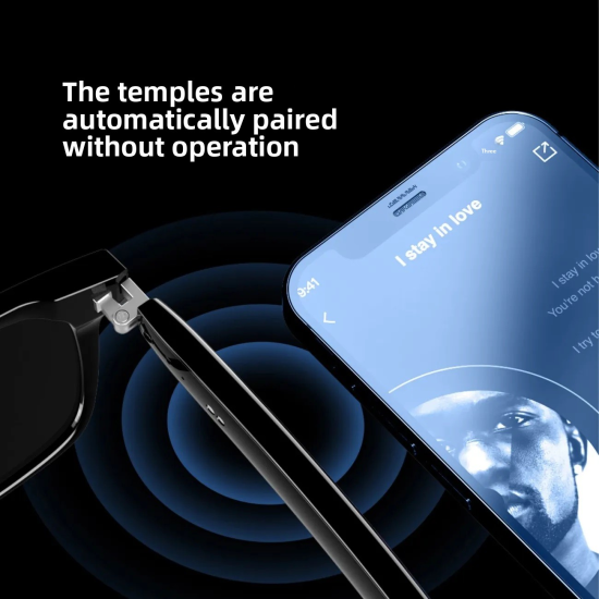 E13 Ultra-light Bluetooth Smart Glasses with Magnetic Lenses Dual Functions As Both Glasses and Contact Lenses, 2 in 1