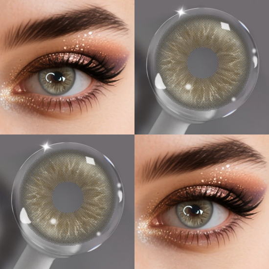 Lalens  Myopia Brown Color Contact Lens 2 Tone Soft Lens  Contact Eye Glasses with Lenses
