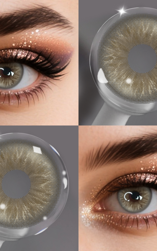 Lalens  Myopia Brown Color Contact Lens 2 Tone Soft Lens  Contact Eye Glasses with Lenses