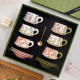 Ceramic Flower Style Coffee Cup and Saucer Set Premium Exquisite Porcelain Afternoon Tea Cups Set Coffee Set Gift Box