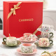 Ceramic Flower Style Coffee Cup and Saucer Set Premium Exquisite Porcelain Afternoon Tea Cups Set Coffee Set Gift Box