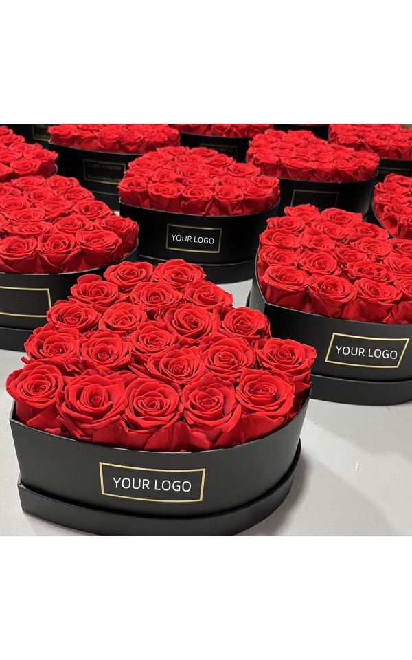 Lovebay  Preserved Roses Real Touch Eternity Roses Everlasting Heart Shaped with Eternal Natural Forever Roses in a Box