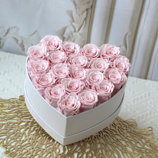 Lovebay  Preserved Roses Real Touch Eternity Roses Everlasting Heart Shaped with Eternal Natural Forever Roses in a Box