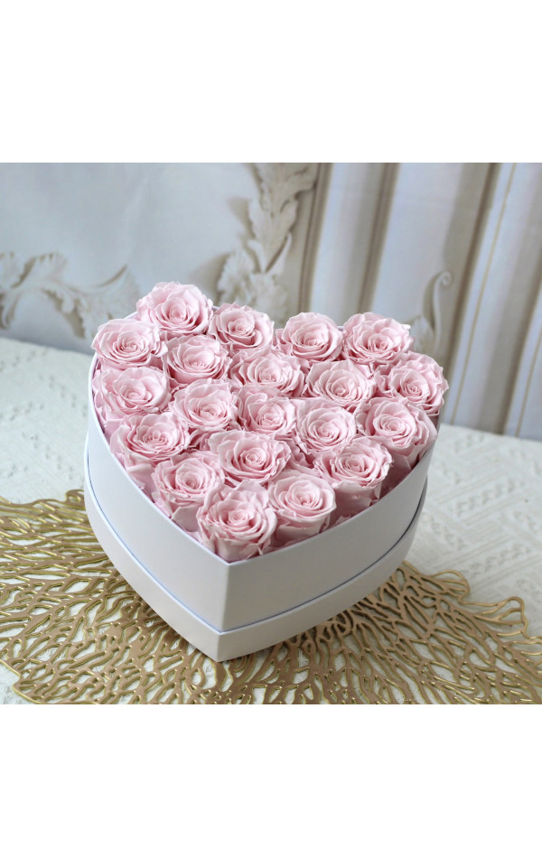 Lovebay  Preserved Roses Real Touch Eternity Roses Everlasting Heart Shaped with Eternal Natural Forever Roses in a Box