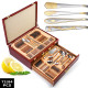 Luxury Stainless Steel 72pcs 84pcs Cutlery Set Sliverware Flatware Serving Set Wooden Box Flatware Set for Wedding Gifts