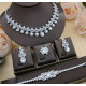 Fashion Vintage Gold Plated Silver Women's Necklace Set for Wedding Bridal Party with Cubic Zirconia Jewelry