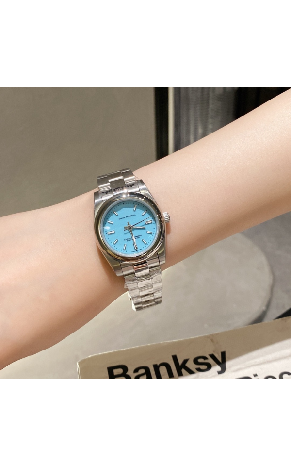36mm Luxury Automatic Mechanical Watch for Men Women Perpetual Steel Band Candy Color Luminous Trendy Couple's