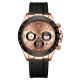 Men's Luxury Quartz Wristwatch Gold Diamond Chronograph Crystal Silicone Pointer Waterproof Fashionable Business Sports Watch