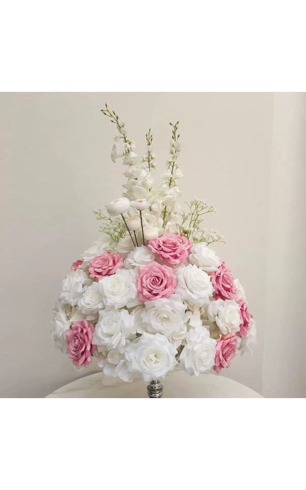 Modern Wedding Centerpieces Table Decorations Burgundy Silk Plastic Flower Ball 80Cm Large Red Rose MoKtong MKT-554