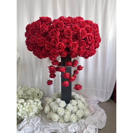 Flower Arrangement Ball Customized Artificial Large Silk White Rose Wedding Flower Balls for Arrangement Centerpieces Decoration