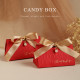 Champagne Gold Bow Triangle Wedding Candy Box Beige Wedding Gift Boxes Chocolate Treat Gift Wedding Candy Gift Box for Guest
