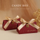 Champagne Gold Bow Triangle Wedding Candy Box Beige Wedding Gift Boxes Chocolate Treat Gift Wedding Candy Gift Box for Guest