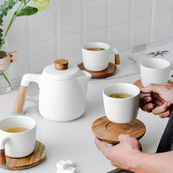 New Design Eco-friendly Ceramic Coffee and Tea Sets Porcelain Coffee Set